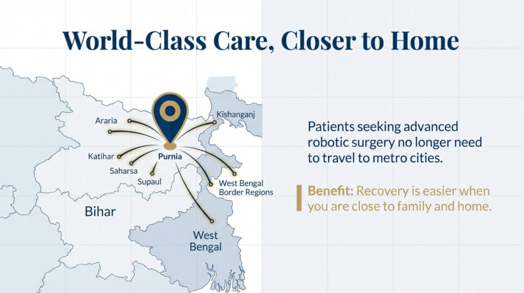 Robotic surgery has transformed the field of modern urology by making complex procedures safer, more precise, and significantly less invasive. In recent years, robotic urology has become a preferred option for treating kidney tumors, prostate enlargement, prostate cancer, and other advanced urinary tract disorders. In Bihar, where urological diseases are often diagnosed late due to limited awareness and access, advanced robotic care is becoming increasingly important. Specialists like Dr. Zaheen Khan, Urologist and Robotic Surgeon, are bringing world-class robotic urology techniques to patients in Purnia and surrounding districts. Robotic urology offers multiple benefits over traditional open surgery, especially for kidney and prostate diseases.