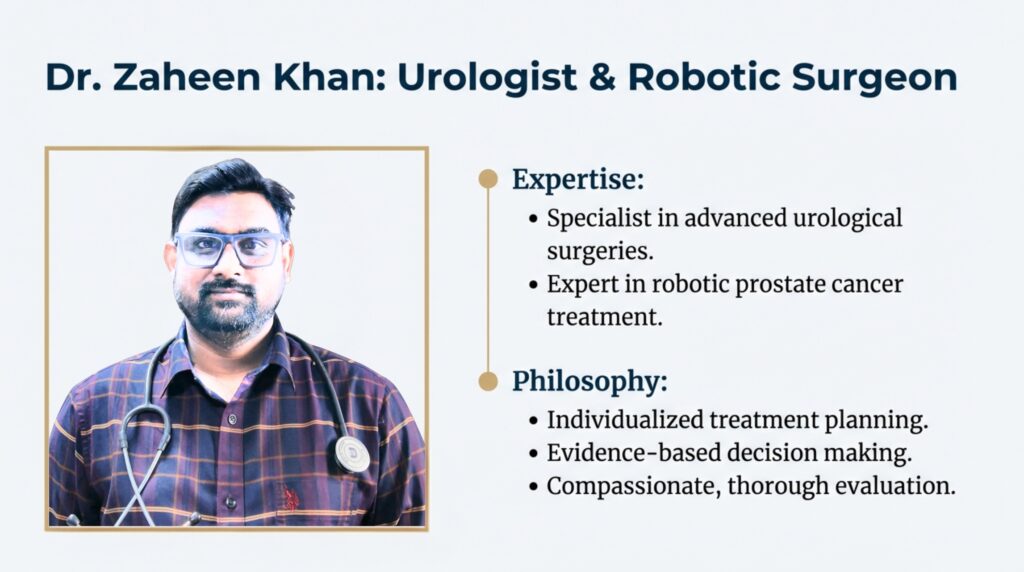 As a Urologist & Robotic Surgeon, Dr. Zaheen Khan performs robot assisted prostate surgery to achieve optimal cancer control while preserving urinary continence and sexual function whenever possible.