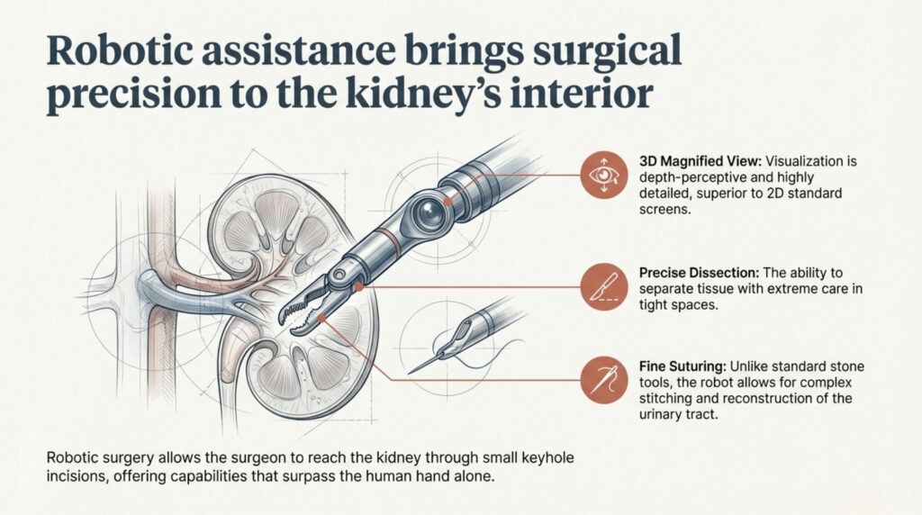 Kidney stones are one of the most common urological problems in India. While many stones can be treated with medicines, laser procedures, or PCNL, some patients develop complex kidney stones that cannot be safely removed using routine methods. Large stones, recurrent stones, anatomical abnormalities, or previously failed surgeries make treatment challenging. In such situations, modern technology plays a crucial role. According to Dr. Zaheen Khan, Urologist & Robotic Surgeon, robotic assistance has become an advanced option for selected difficult kidney stone cases, helping remove stones completely while preserving kidney function.
