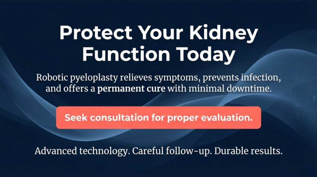 Ureteropelvic Junction (PUJ) obstruction is a condition in which the flow of urine from the kidney to the ureter becomes blocked. This blockage causes urine to accumulate inside the kidney, leading to swelling (hydronephrosis), pain, repeated infections, and gradual kidney damage. Traditionally, PUJ obstruction required open surgery with large incisions and long recovery. Today, robotic surgery has transformed its treatment. According to Dr. Zaheen Khan, Urologist & Robotic Surgeon, robotic pyeloplasty offers a precise and minimally invasive solution that preserves kidney function and allows patients to recover faster with less discomfort.