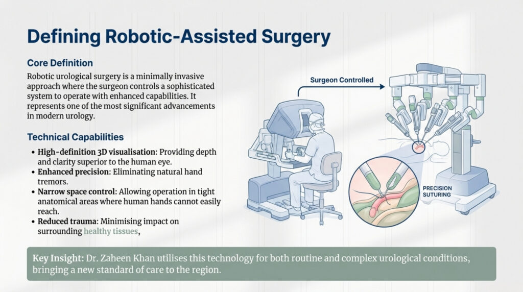 Learn who is eligible for robotic urological surgery for kidney tumors, prostate enlargement, and cancer with expert care by Dr. Zaheen Khan urologist and robotic surgeon in Purnia, Bihar.